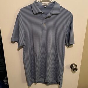 Peter Millar Blue Stripped Golf Polo